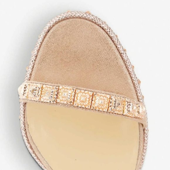 NWT Christian Louboutin Pyraclou 110 mm Suede Lame - Picture 12 of 13